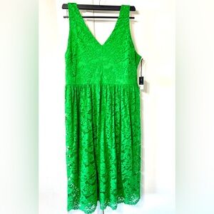 NWT: Simply Vera Vera Wang Bright Green Lace Maxi Dress